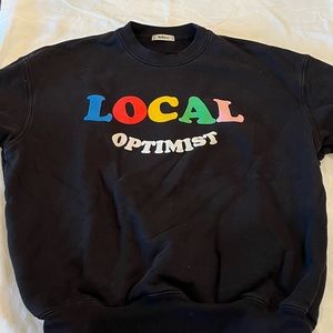 BLACK MADHAPPY LOCAL OPTIMIST CREWNECK SIZE SMALL
